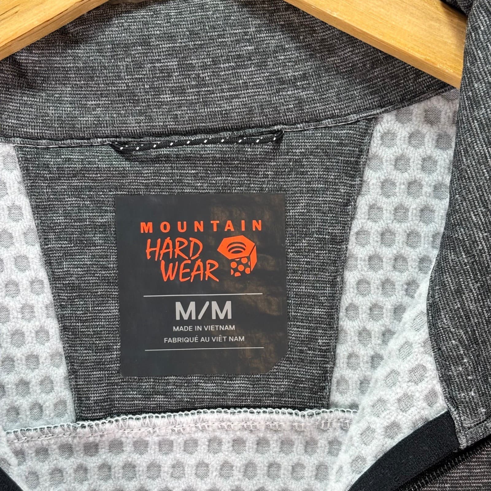 Mountain Hardwear Men's Pullover Gray Quarter Zip Stretch Fleece Lined Sz M 2