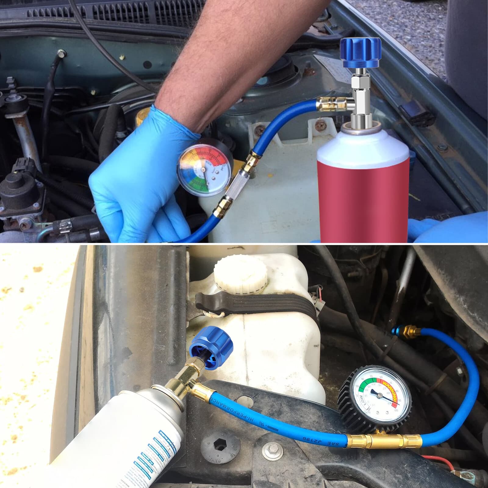 R1234YF Can Tap Valve Kit Self-Sealing & Puncture w/ Adapter for A/C Refrigerant 6