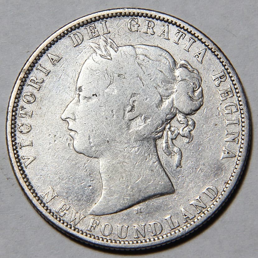 1872 H Newfoundland Fifty Cents 50c Low Mintage 48k -5235- 2