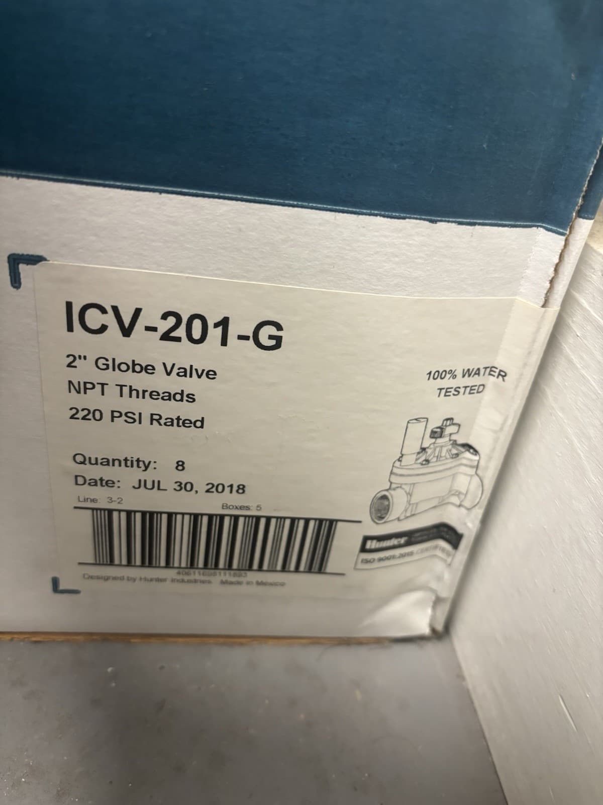 Hunter ICV Irrigation Globe Valve 2” Threaded New ICV-201-G Lot Of 2 4