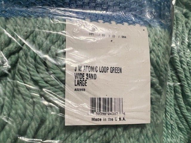 Set of 14 JW A02803 Atomic Large Green Wide Band Loop End Janitor Mop Heads 3