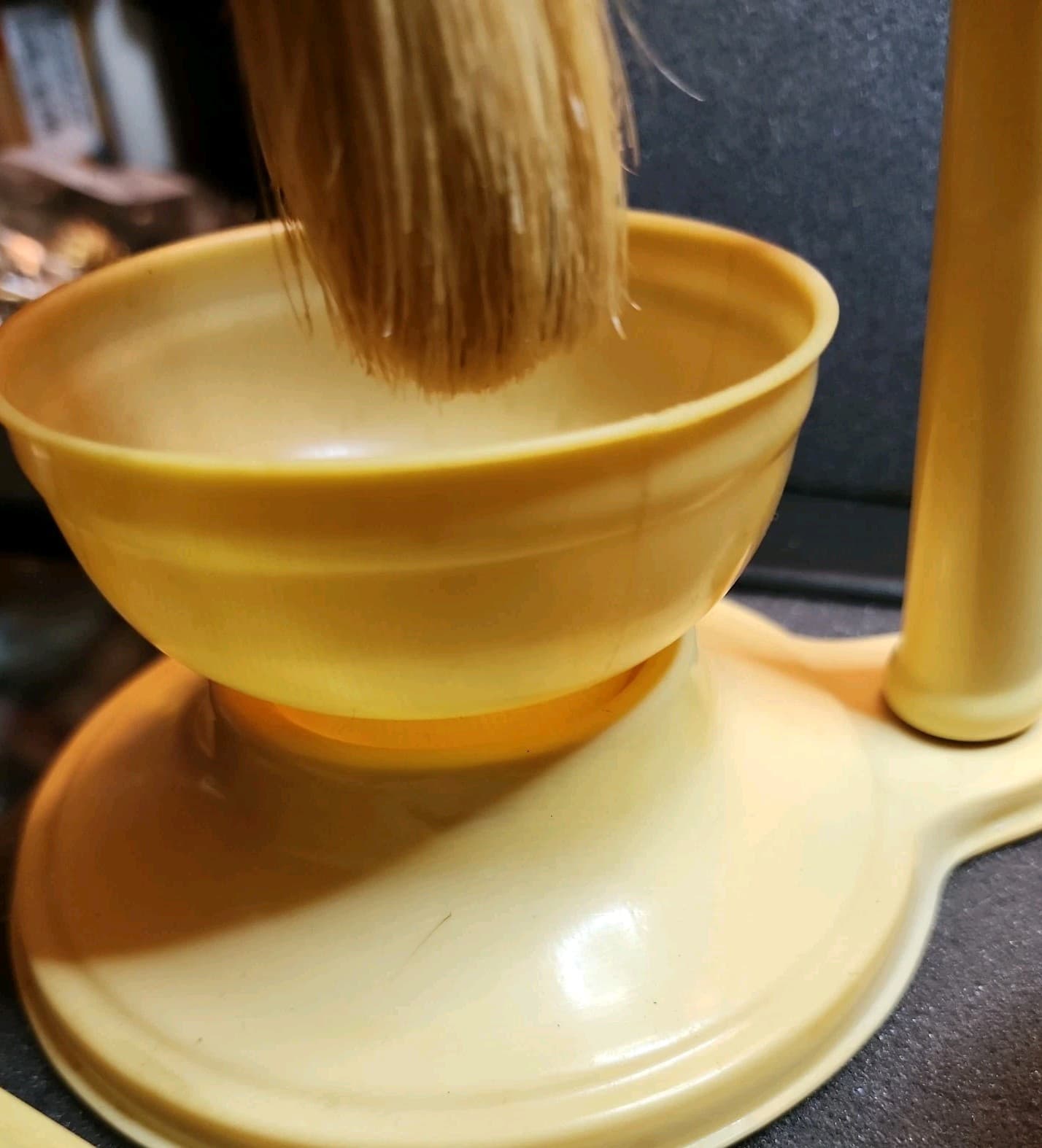 Antique Fuller Signed Celluloid Barber Shaving Set w/Mirror, Brush, & Powder Jar 4