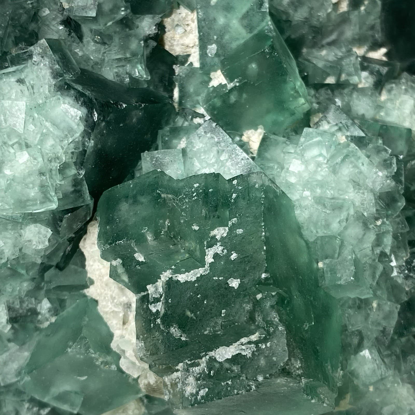 Transparent Green Cubic Fluorite Specimen On Matrix 590 Grams UV Reactive 2