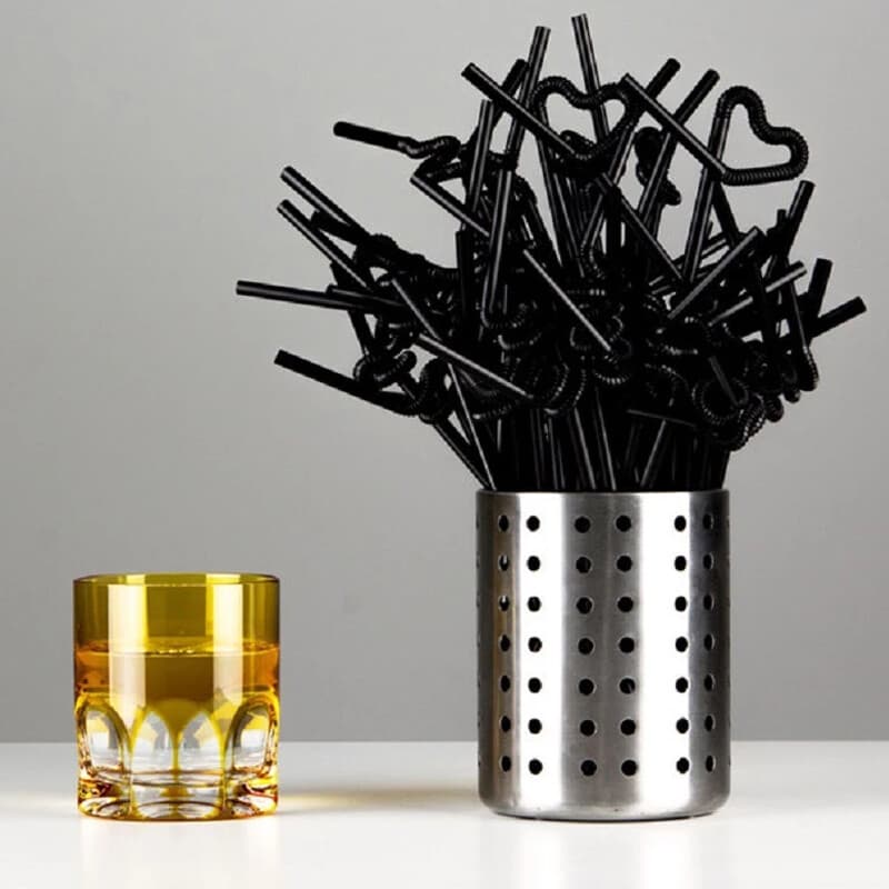 100-1000X Plastic Flexible Coffee Cocktail Stir Stick Straws Black Drink Stirrer 4