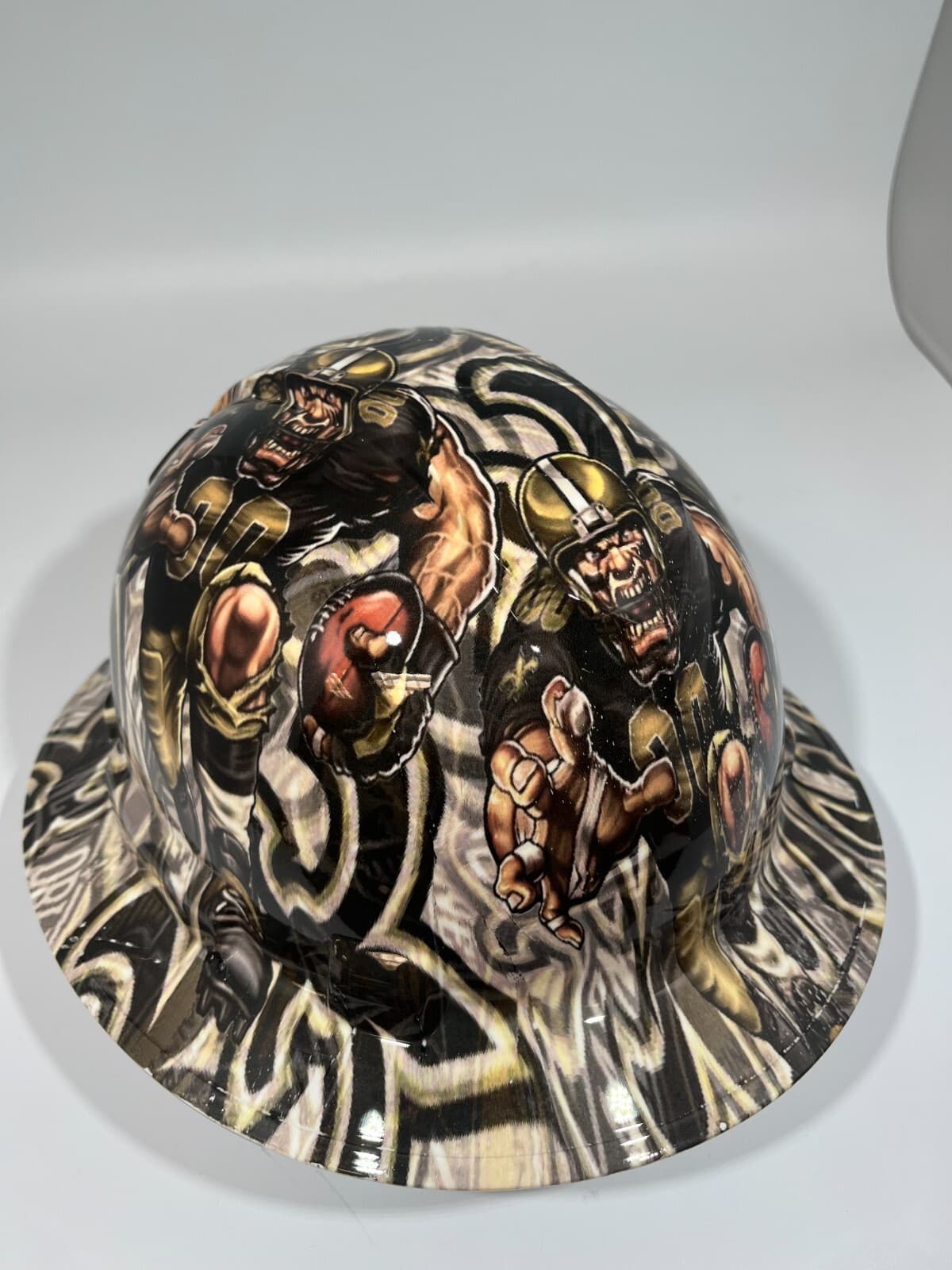 New Full Brim Hard Hat Custom Hydro Dipped NEW ORLEANS SAINTS SICK NEW DESIGN 2