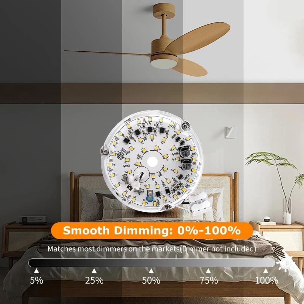 4 Inch Ceiling Fan LED Light Replacement 6000K, 18W LED Retrofit Kit 4