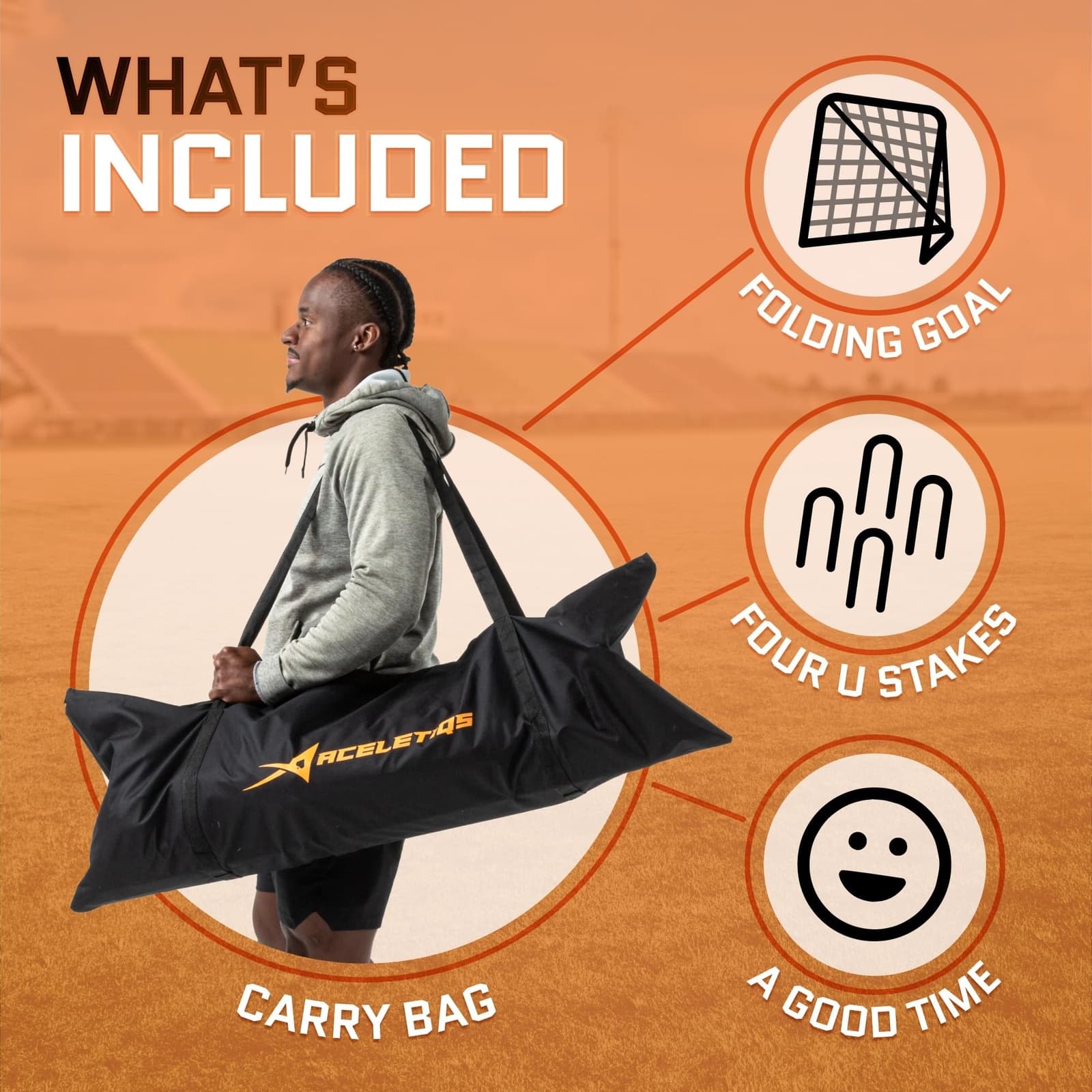 Lacrosse Goal Net Folding Lacrosse Net | Powder Coated Steel frame | UV Treat... 4