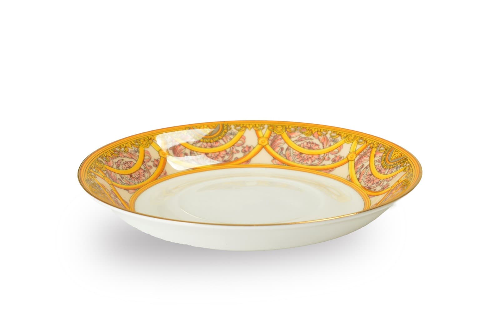 Rosenthal X Versace "Scala del Palazzo Rosa" 2 Cups 2 Saucers and 2 Spoons Set 6