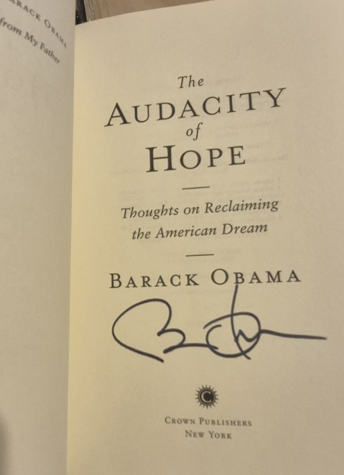 Barack Obama Signed Autographed First Edition ‘The Audacity Of Hope' Book 2