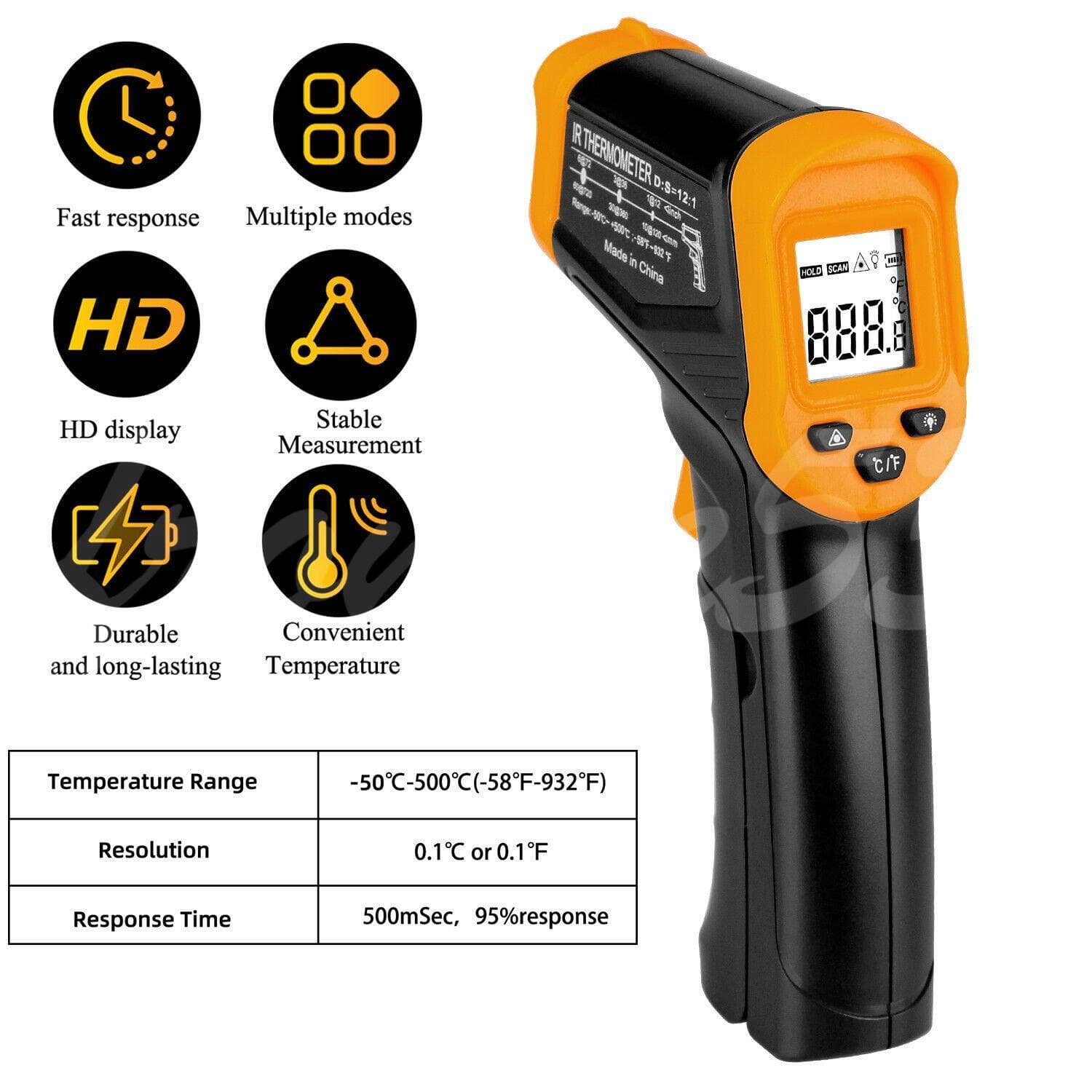 LCD Digital Non-contact Laser IR Infrared Thermometer Temp Meter Temperature Gun 2
