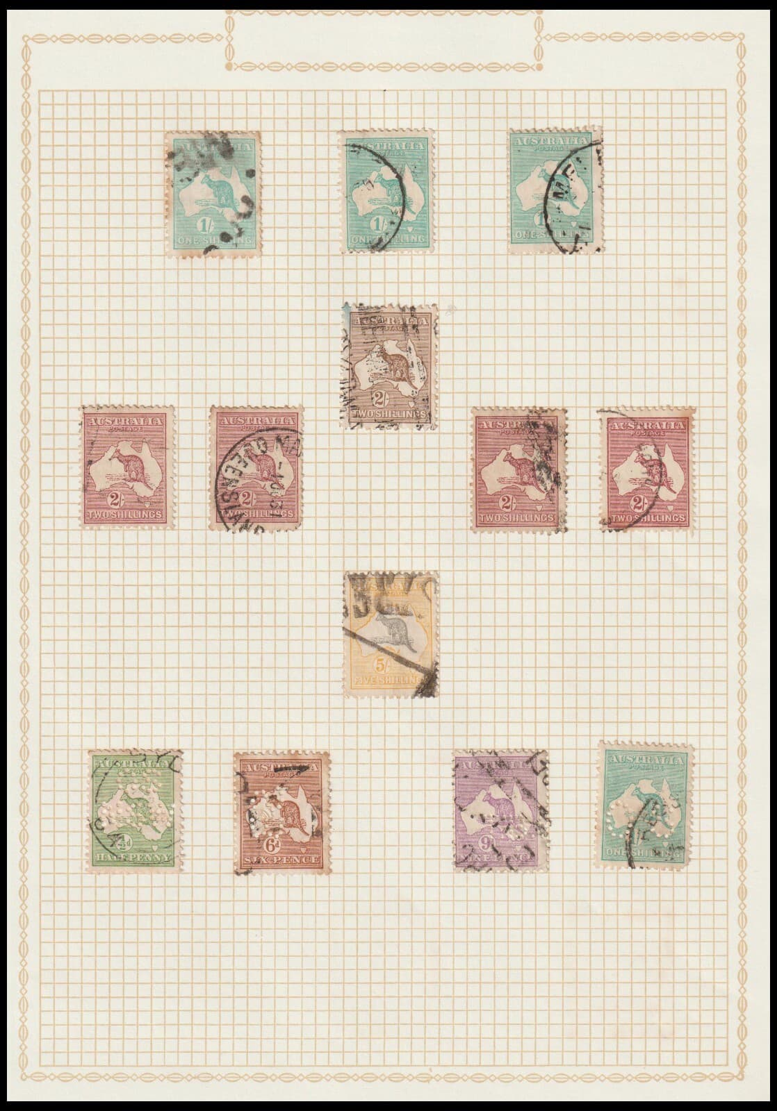 AUSTRALIA PRE DECIMAL USED COLLECTION ON 8 PAGES (JF-F) NICE! 2