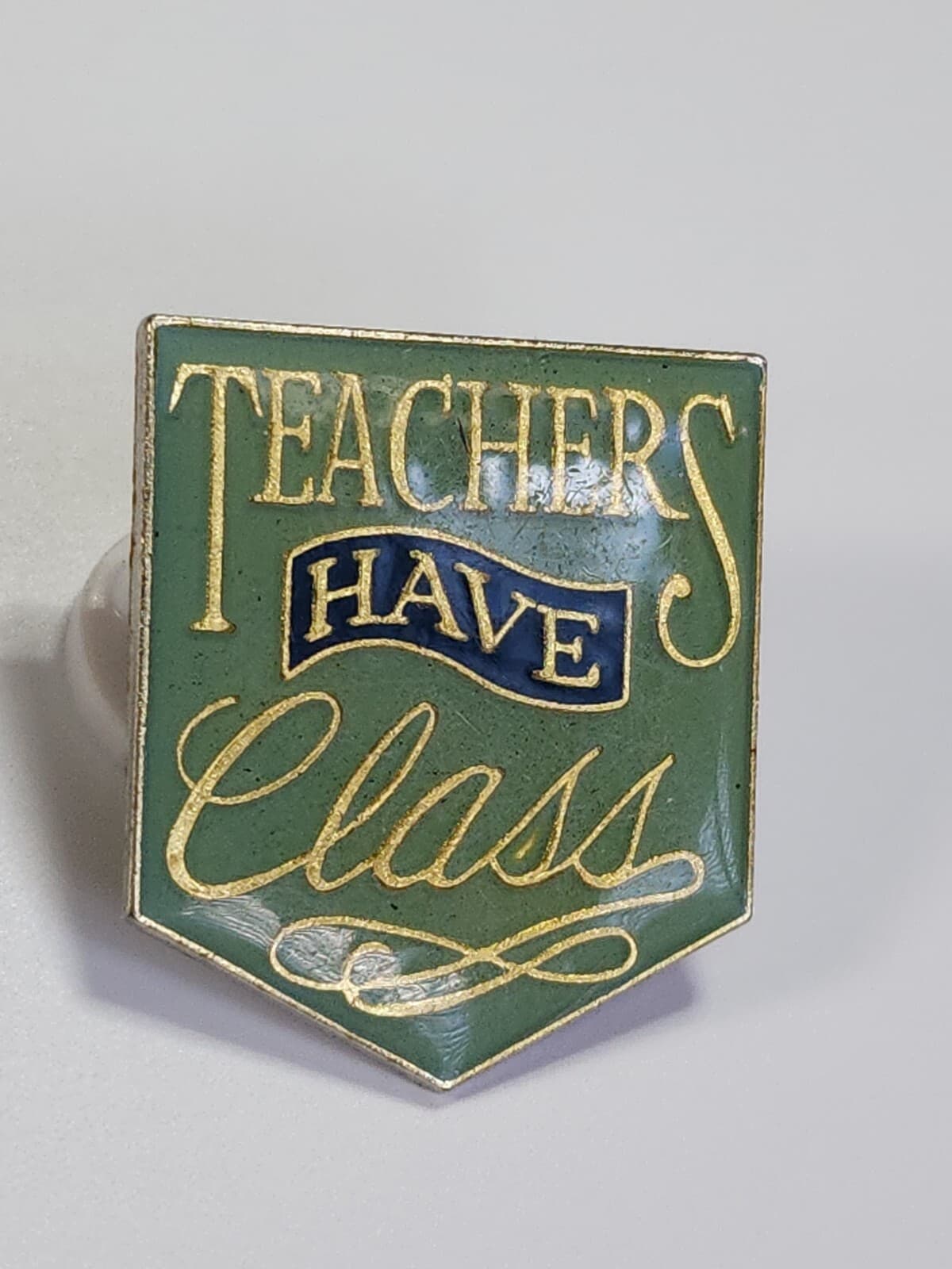 Teachers Have Class Lapel Pin Green & Gold Colors 3