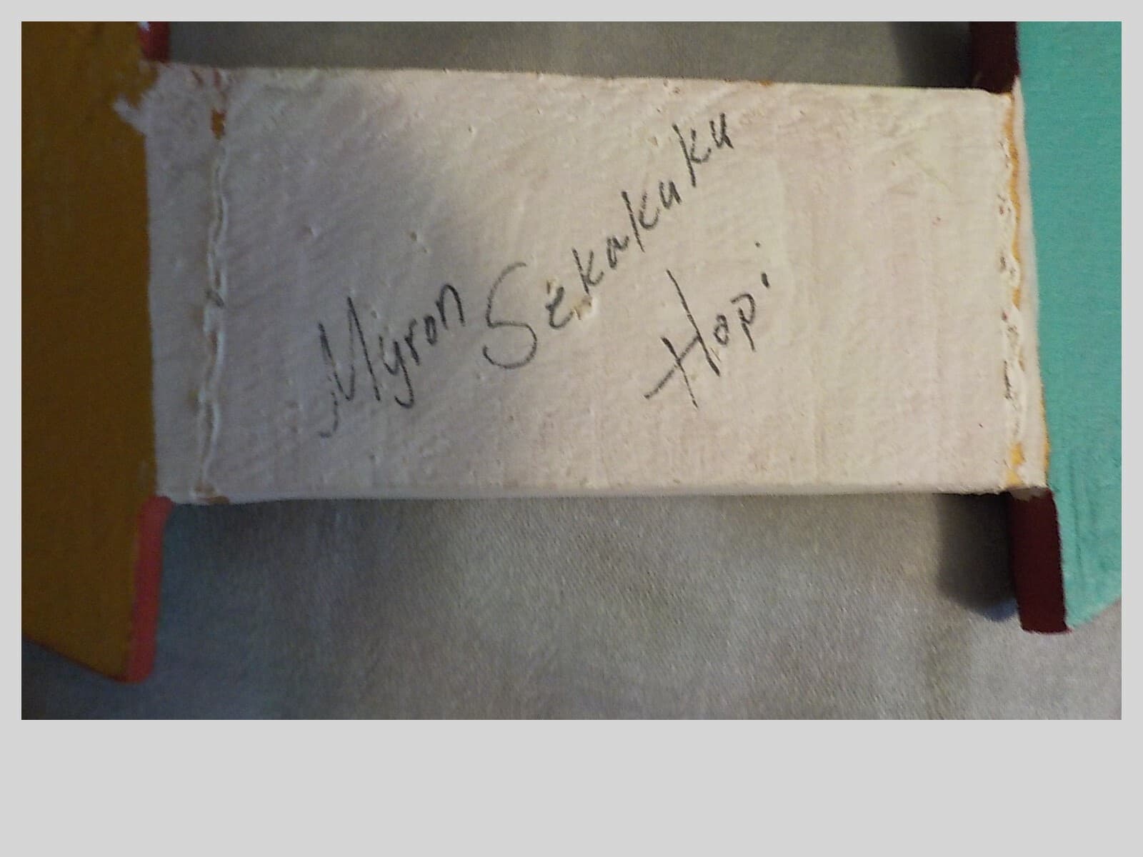 VINTAGE HOPI DANCE WAND LIGHTNING STICK  26" X 2.5" Myron Sekakuku 3