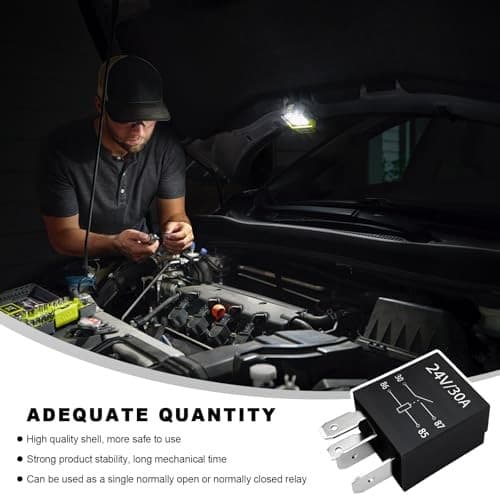 2 PCS 4 Pin Car Starter Relay, 24V 30A Multi-Purpose Automotive Relays, 2PCS 5