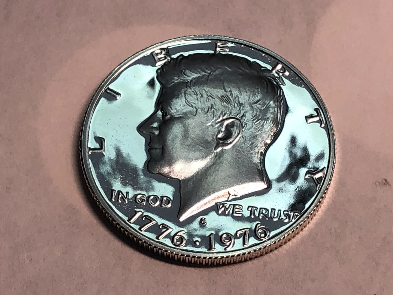 1976-S PROOF 40% silver KENNEDY HALF DOLLAR. Pf 1/2 $.  1776-1976 bicentennial