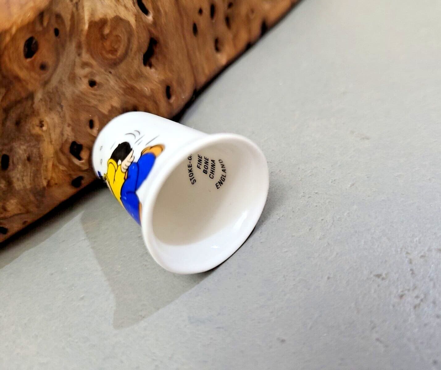 Collectable Bluto /Popeye  Stoke-on-Trent Fine Bone China Thimble 3