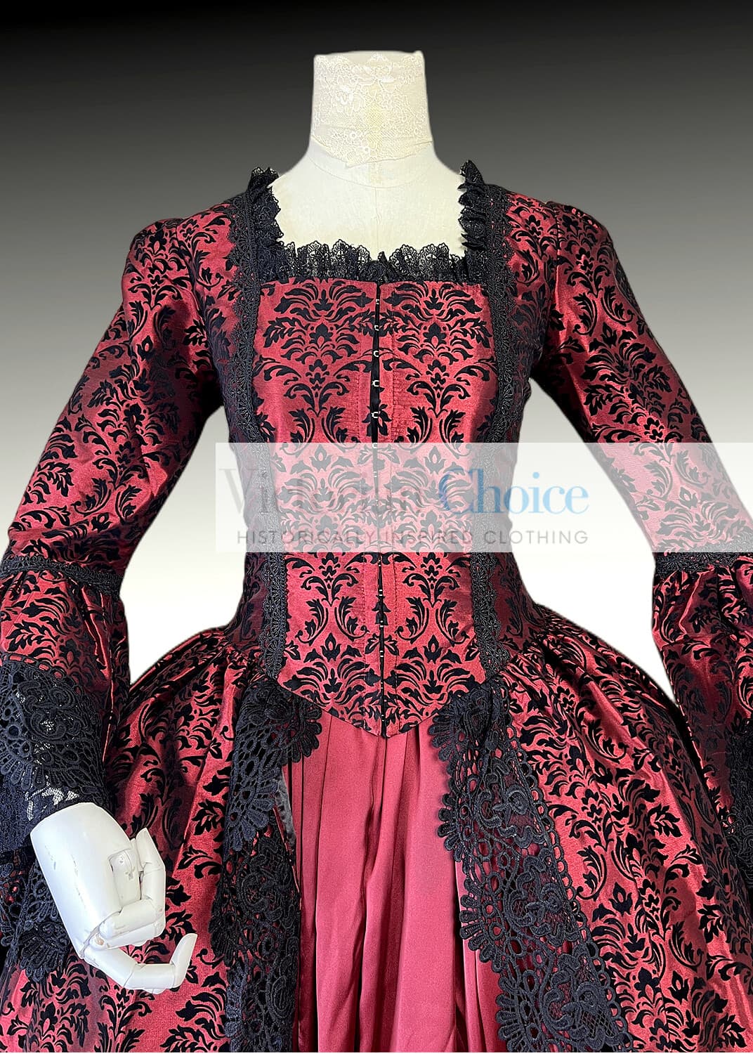 Ren Fair Marie Antoinette Bridgerton Queen Brocade Dress Gown Gothic Costume 143 4