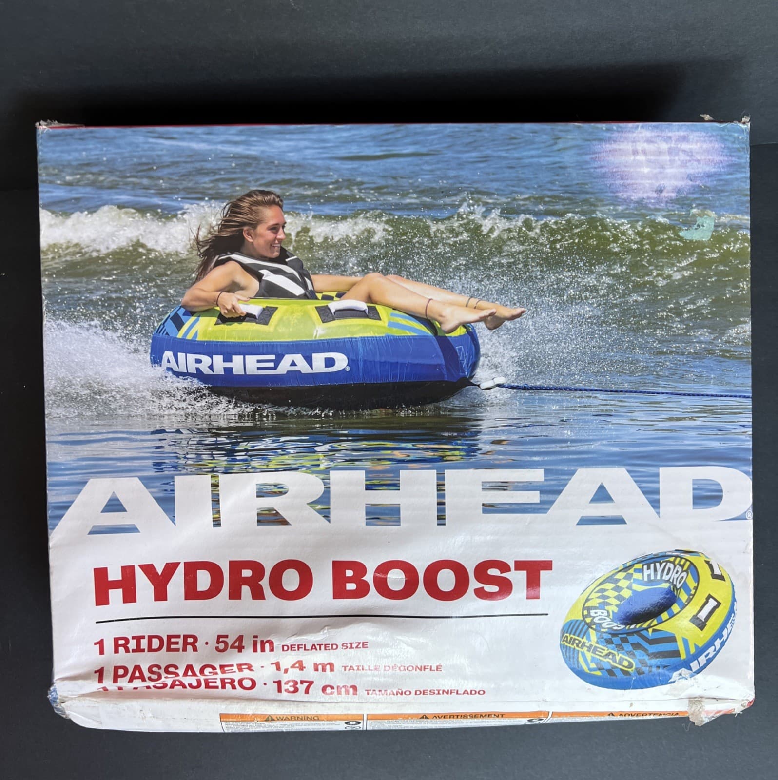Airhead Hydro Boost 54 in Towable Tub Ski Water Sports Inflatable New In Box