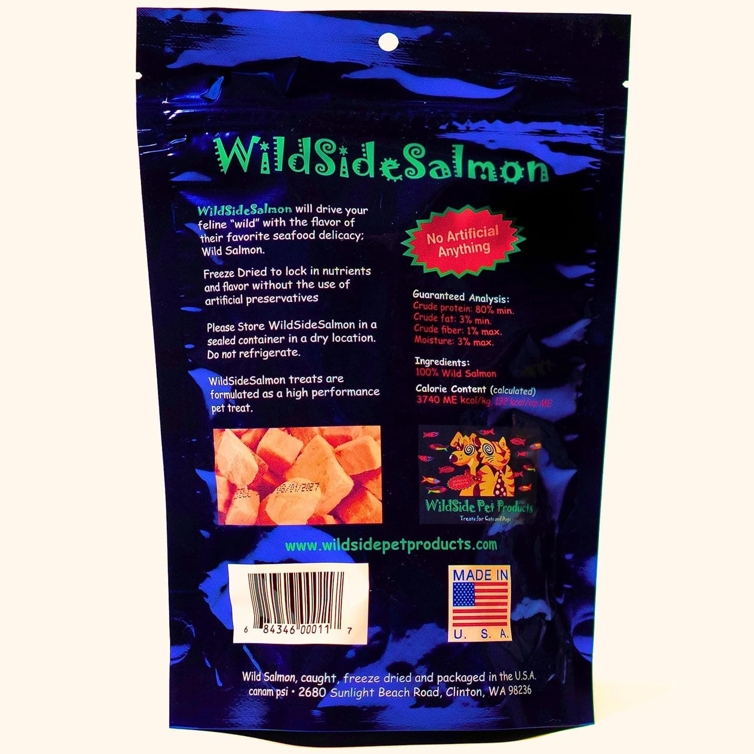 Salmon Cat & Dog Treats - 100% Wild-Caught Alaskan, Grain-Free, 3 oz 6