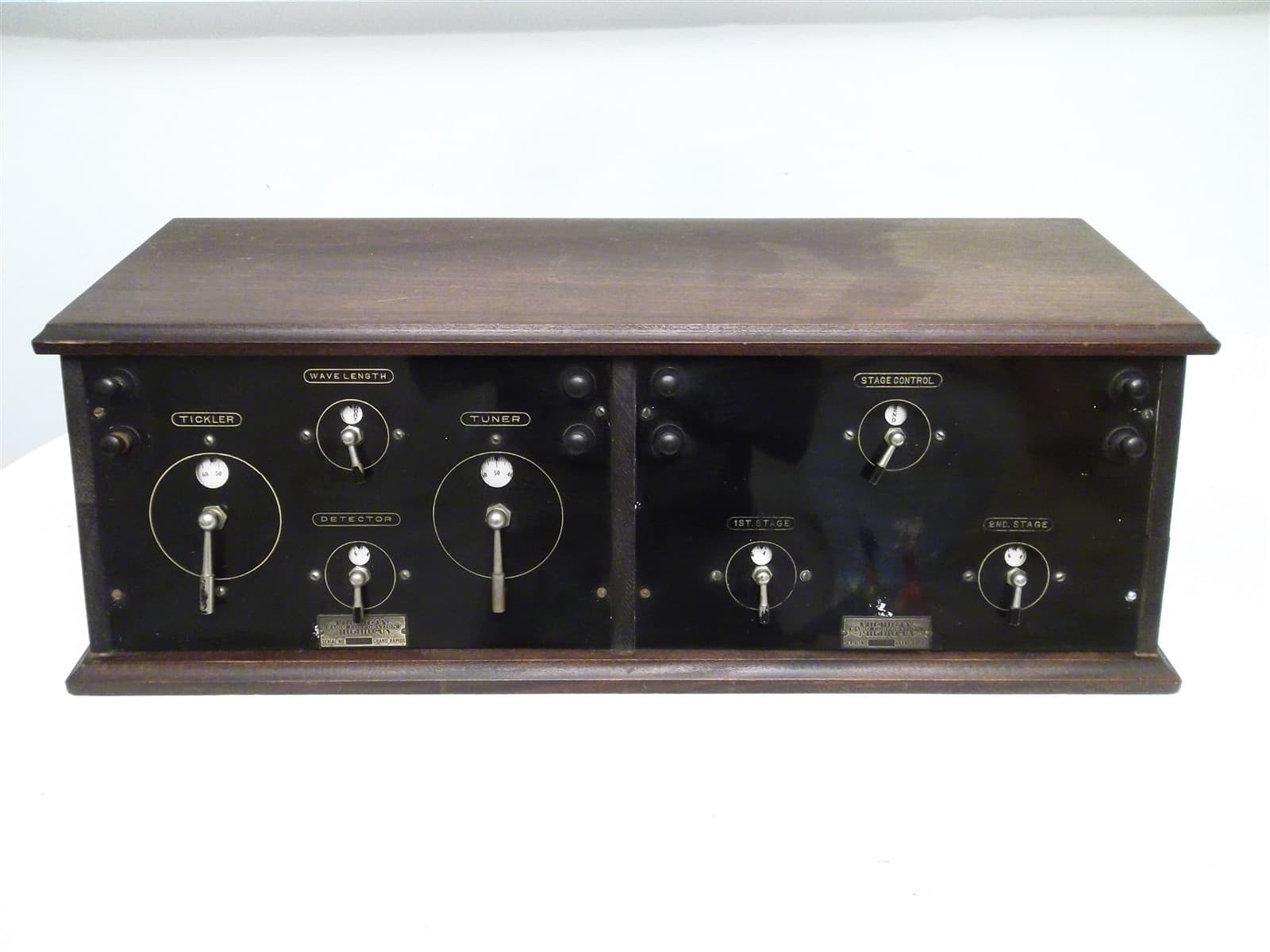 MICHIGAN RADIO by KLITZEN DETECTOR / TUNER & AMPLIFIER AMP 1920's TUBE RADIO