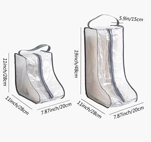 Portable Women Tall/Short Boots Storage Bags - 2 Packs Medium Pink Long 2