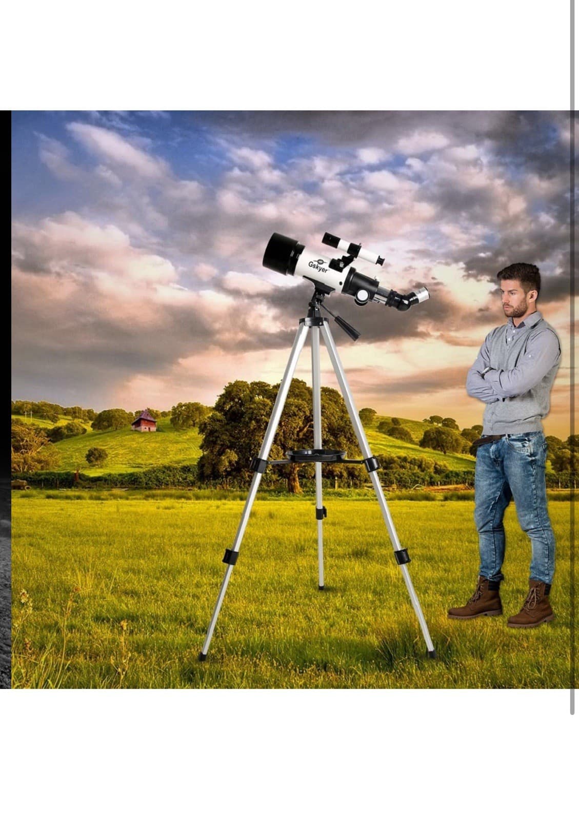 Gskyer AZ70400 400mm Astronomical Refracting Telescope 70mm Aperture AZ Mount 6