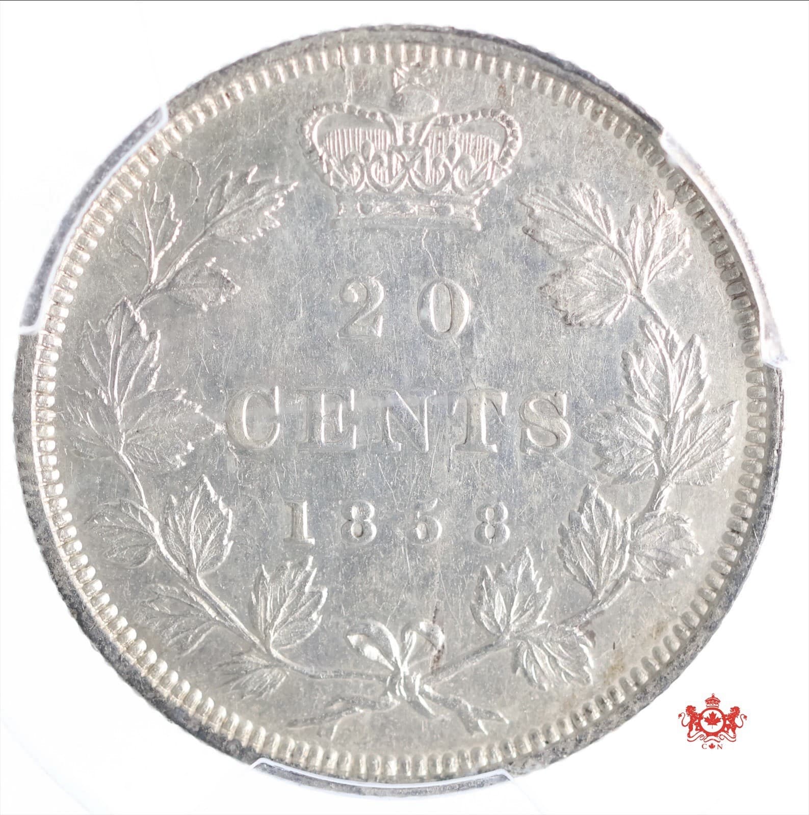 1858 Canada 20 Cents Re-engraved 5 - PCGS AU50 - 57689152 4