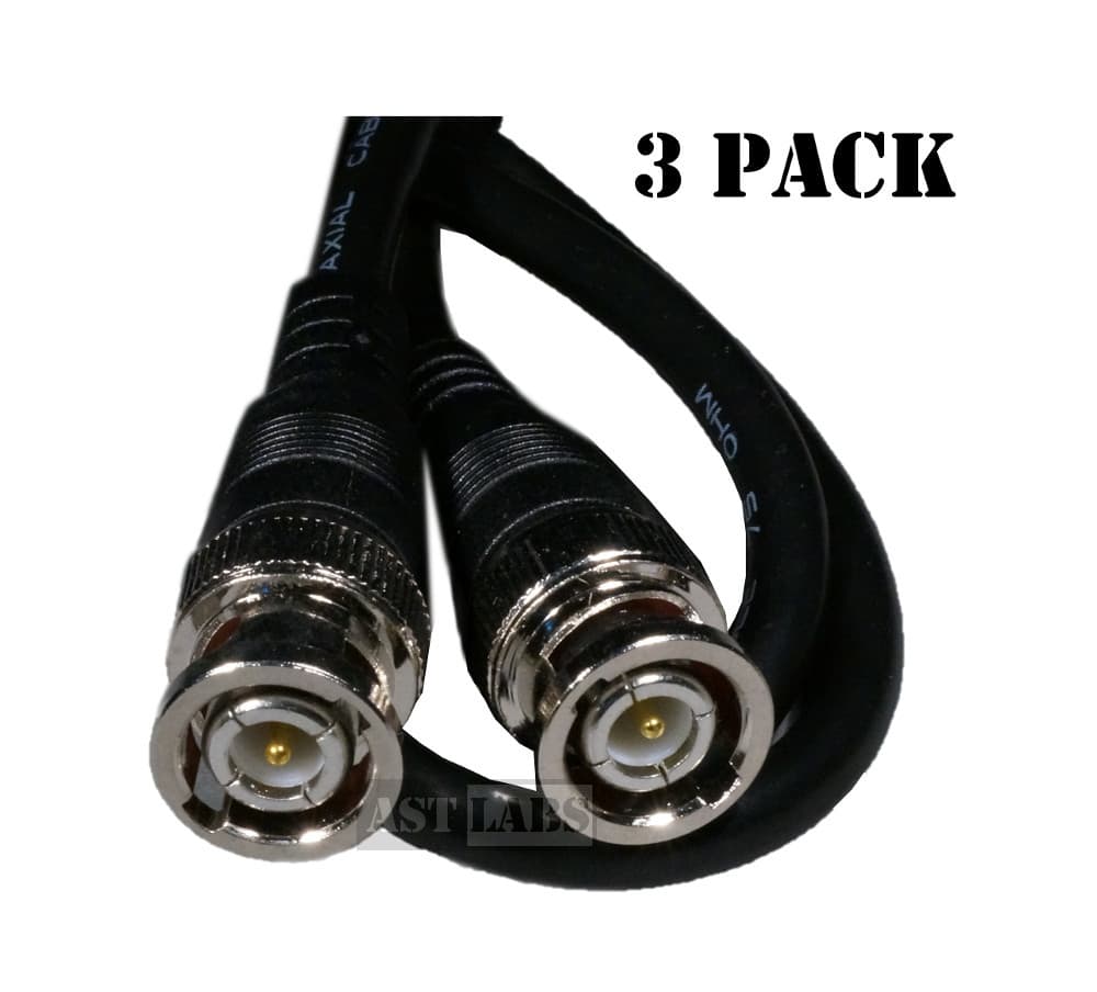 3-pack BNC Patch Cable [39"] for CCTV/Video Male/Male 75 ohm (#990-002Q3)