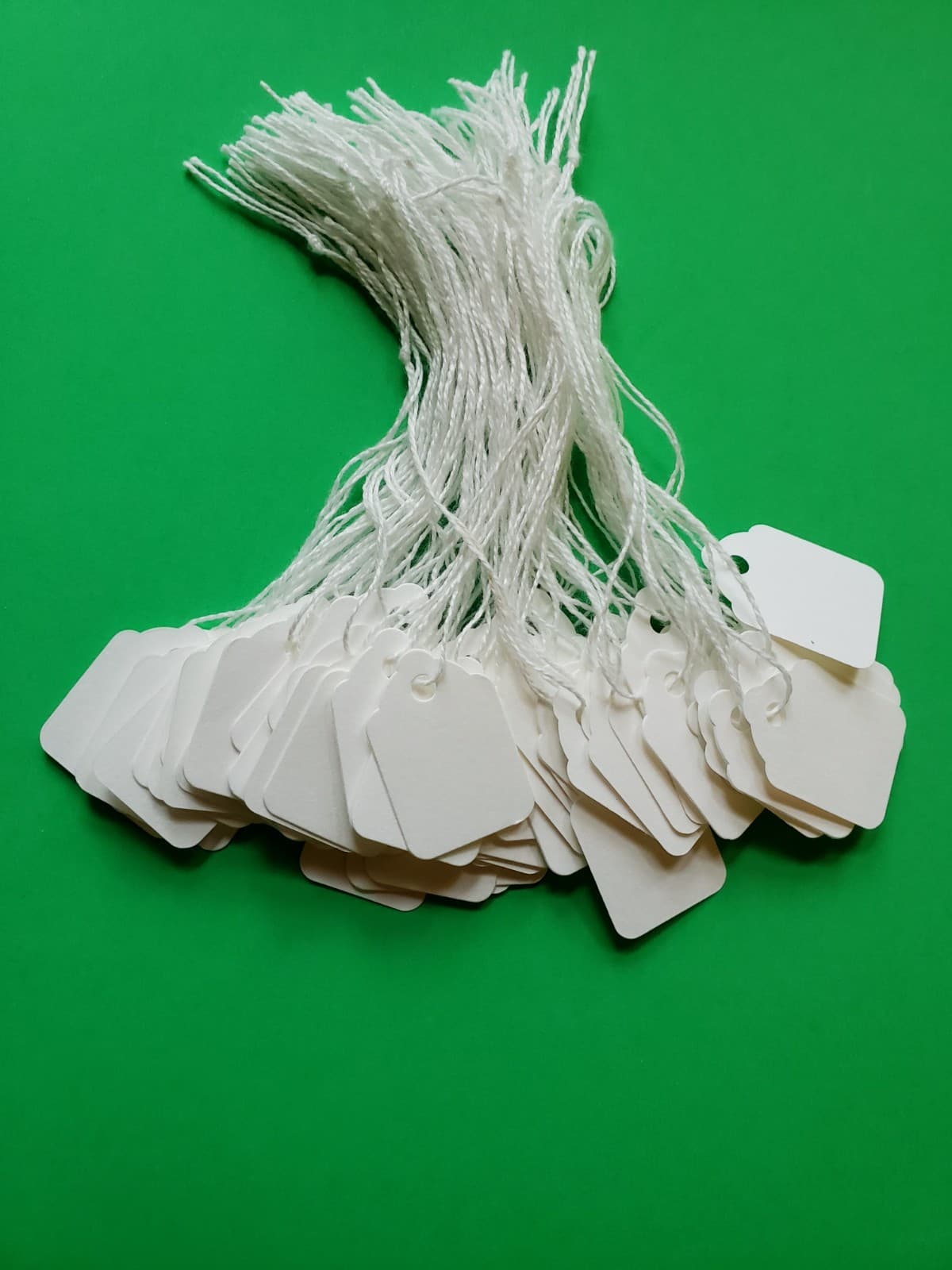 100 pcs White Paper Price Tags, Jewelry Price Tags with String attached  3