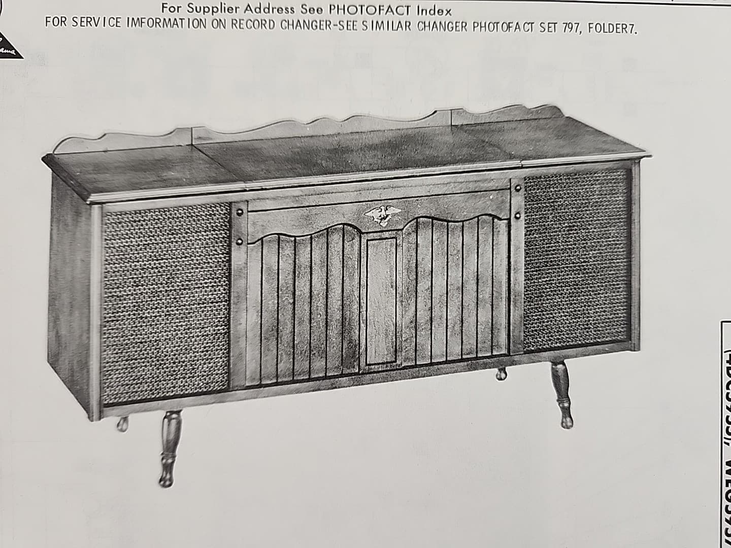 Sams Photofact Repair Service Parts Manual For Truetone WEG5955A-96
