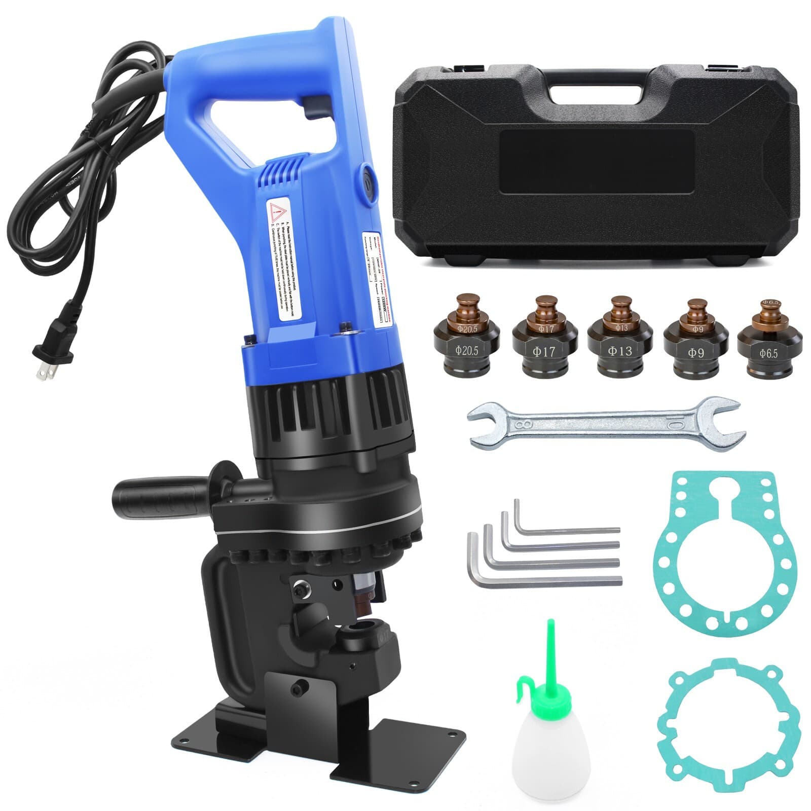 1200W Electric Hydraulic Hole Punch for Metal/Steel,with Die Φ1/4" 3/8" 1/2" 5/8