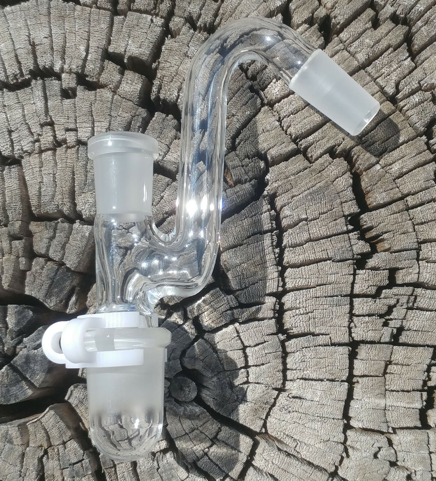 14mm Female - 14mm Male 45 Degree Glass Drop Down Reclaim Removable Jar USA  2