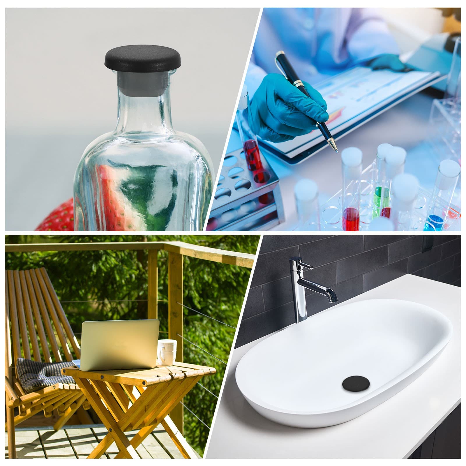 Silicone Hole Plugs, Round Rubber Stopper for 95mm/3.74" Hole, Black 6