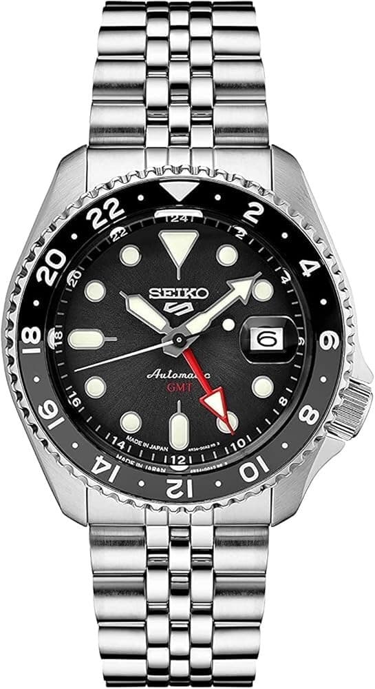 Seiko 5 Sports 42.5mm Black Dial Stainless Steel Watch SSK001