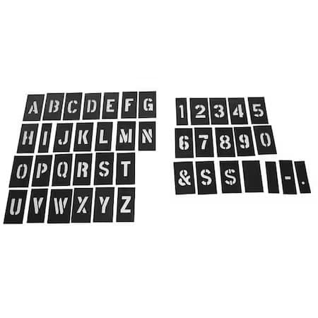 Stencil Kit, Combination Set, Letters And Numbers, 3 In Character Height, Not