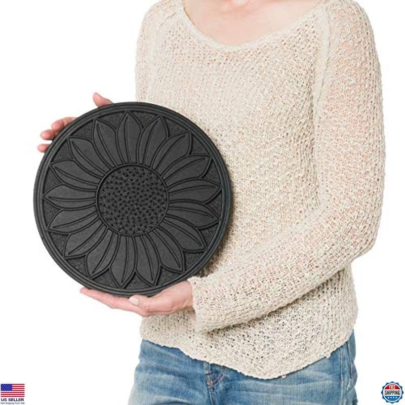 HF by LT Black Rubber Tree Garden Stepping Stones - Set of 3, 11.75 Inches Each 3