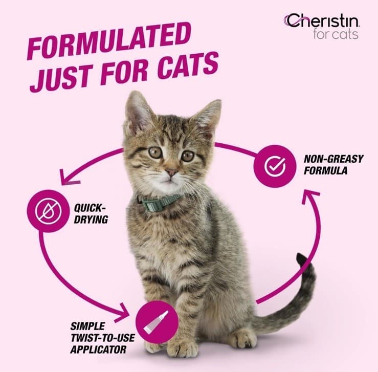 New Cheristin Flea Treatment & Prevention for Cats | Fast acting 1 Application 3