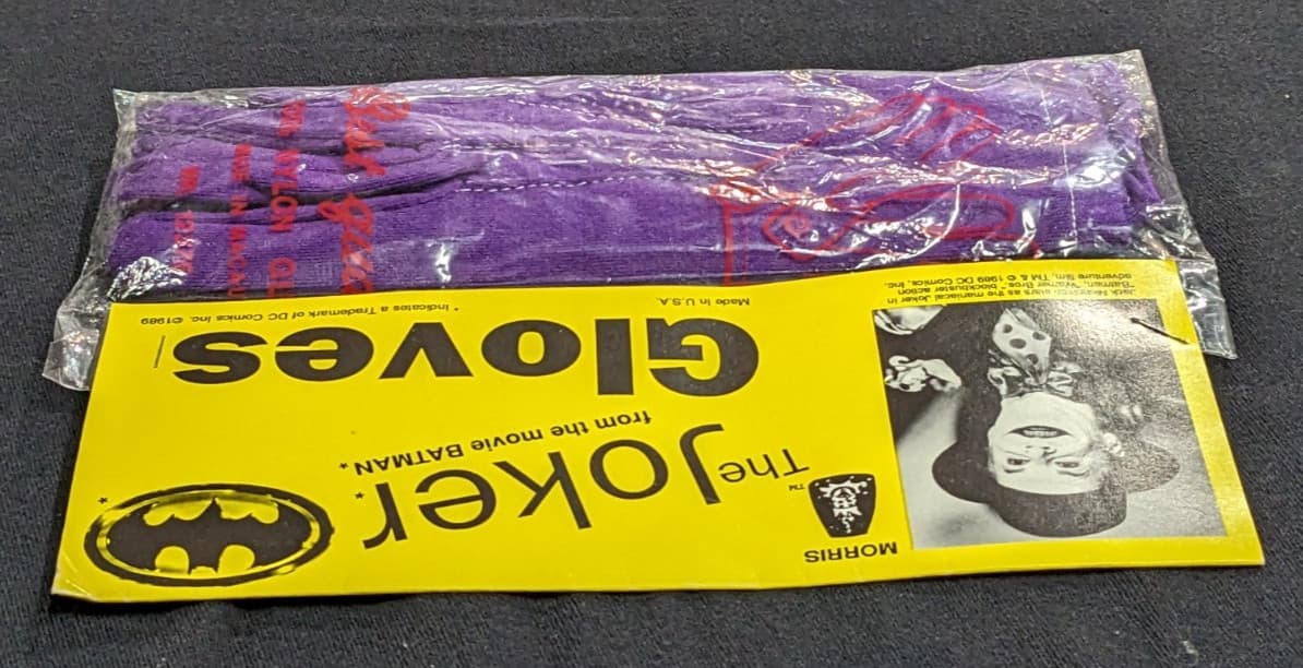 1989 Morris DC BATMAN '89 Jack Nicholson The Joker Gloves- New In Sealed Package 5