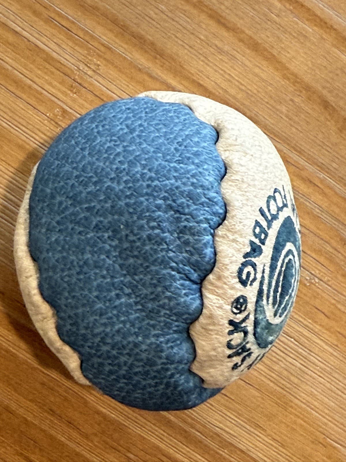 Vintage ORIGINAL HACKY SACK BLUE & White 2-Panel 1980s handmade CLEAN MINT 4