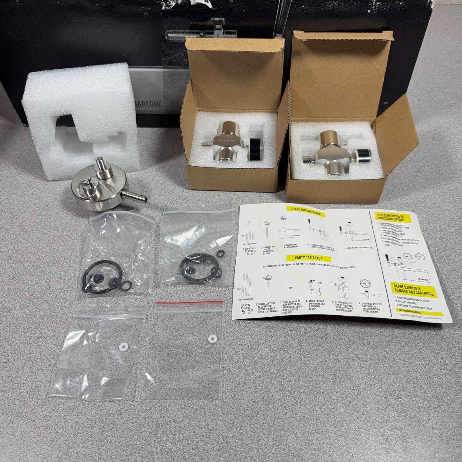 Square One (SquareKeg) Mini Keg Stainless Steel Keg Tap Complete System Grey 3