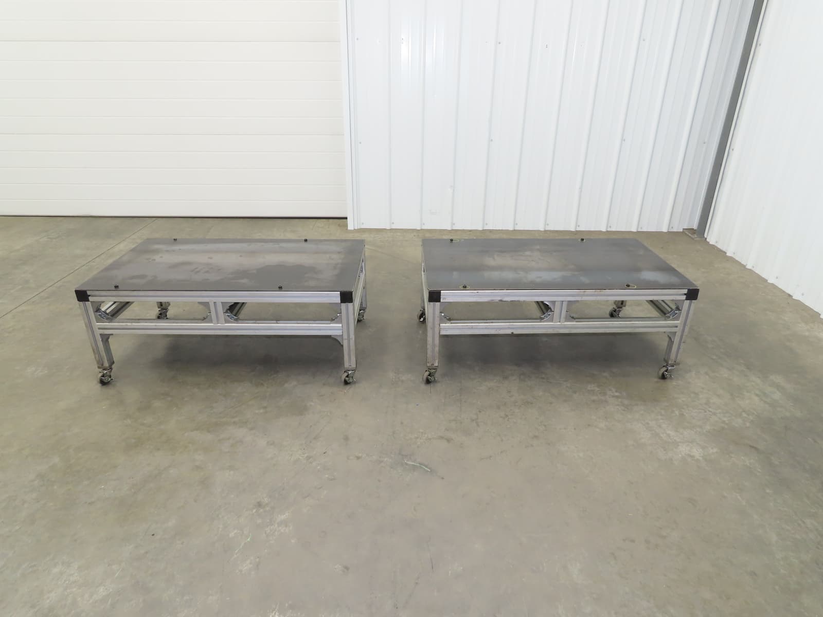 3/16" Steel Top Aluminum Table Work Cart 80/20 Extrusion T Slot 39x23" Lot of 2