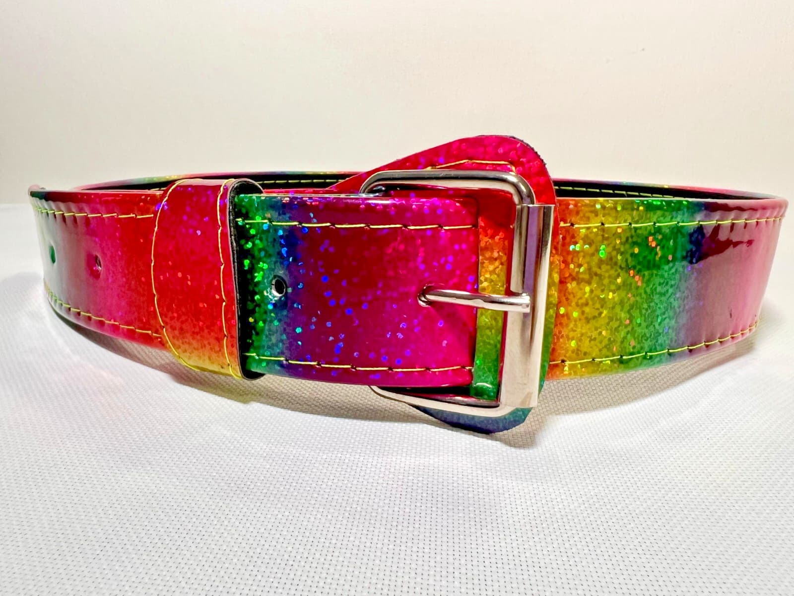 Kids Baseball/Softball Belt – 26'" holographic vivid rainbow– Durable, Unisex 3