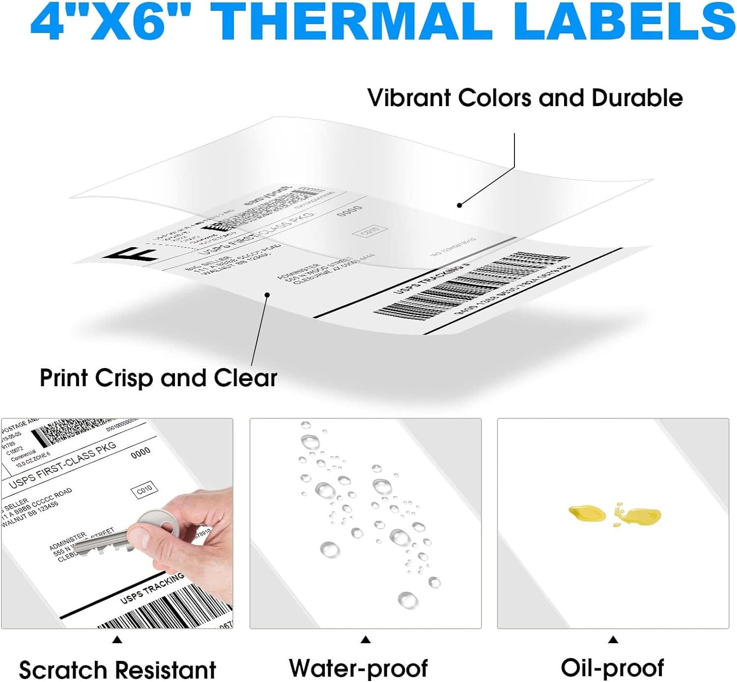Fanfold 4" x 6" Direct Thermal Labels Perforated for Zebra Rollo MUNBYN Printers 2