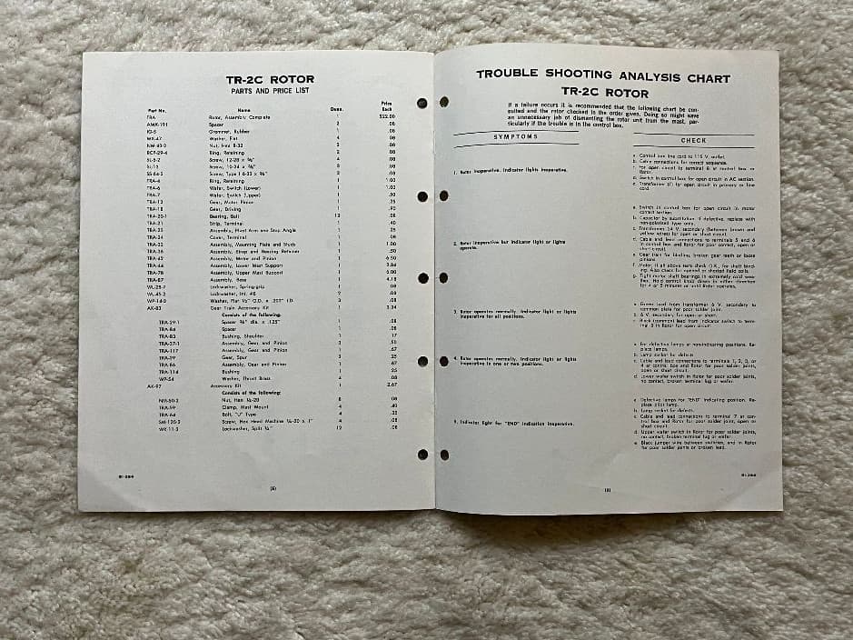 Vintate Cornell- Dubilier CDR Rotor Model TR-2C Service Manual Original 4