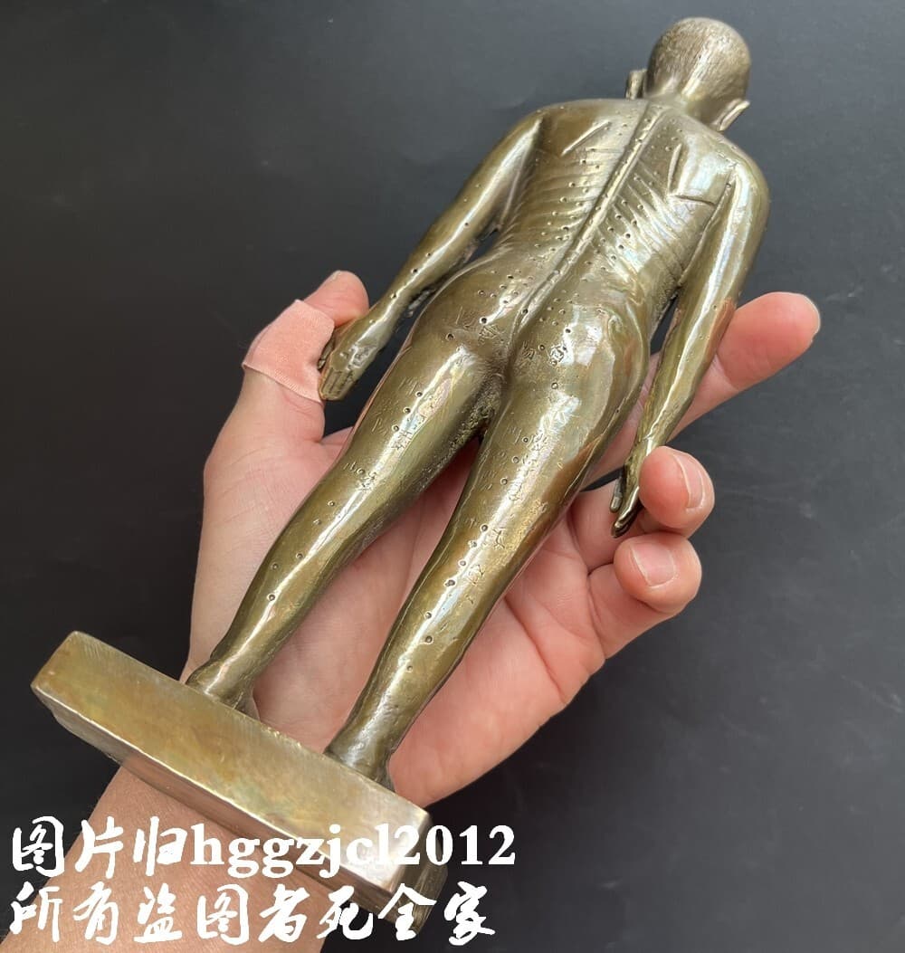 6" Tall Brass Human Body Model Acupuncture Massage Point Medicine Props Teaching 6