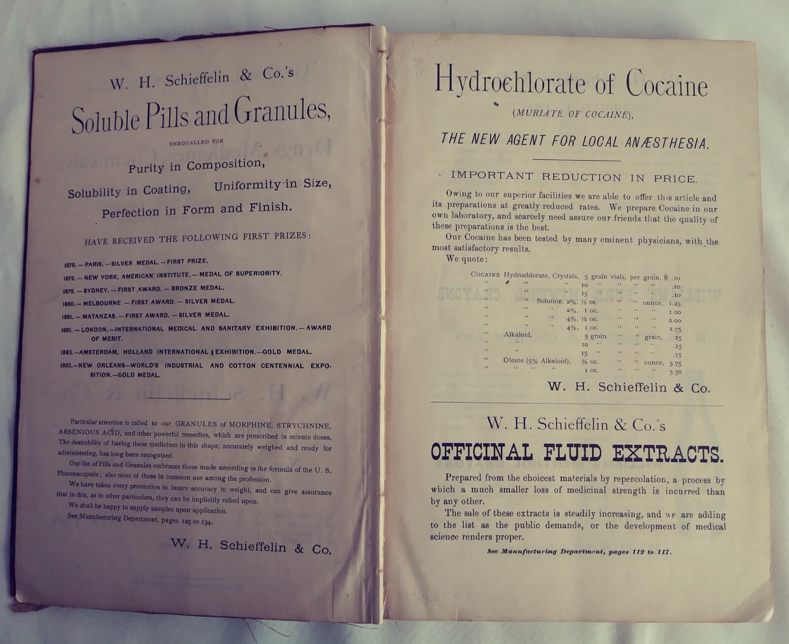 1885 W.H. Schieffelin & Co. Catalog Drugs, Medicines, Chemicals, oils, Pharmacy  3