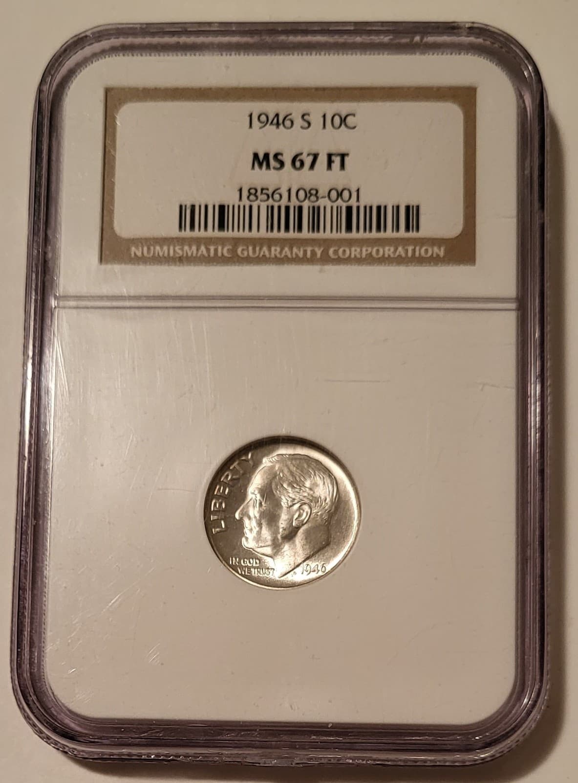 1946 S Roosevelt Dime MS67 FT NGC