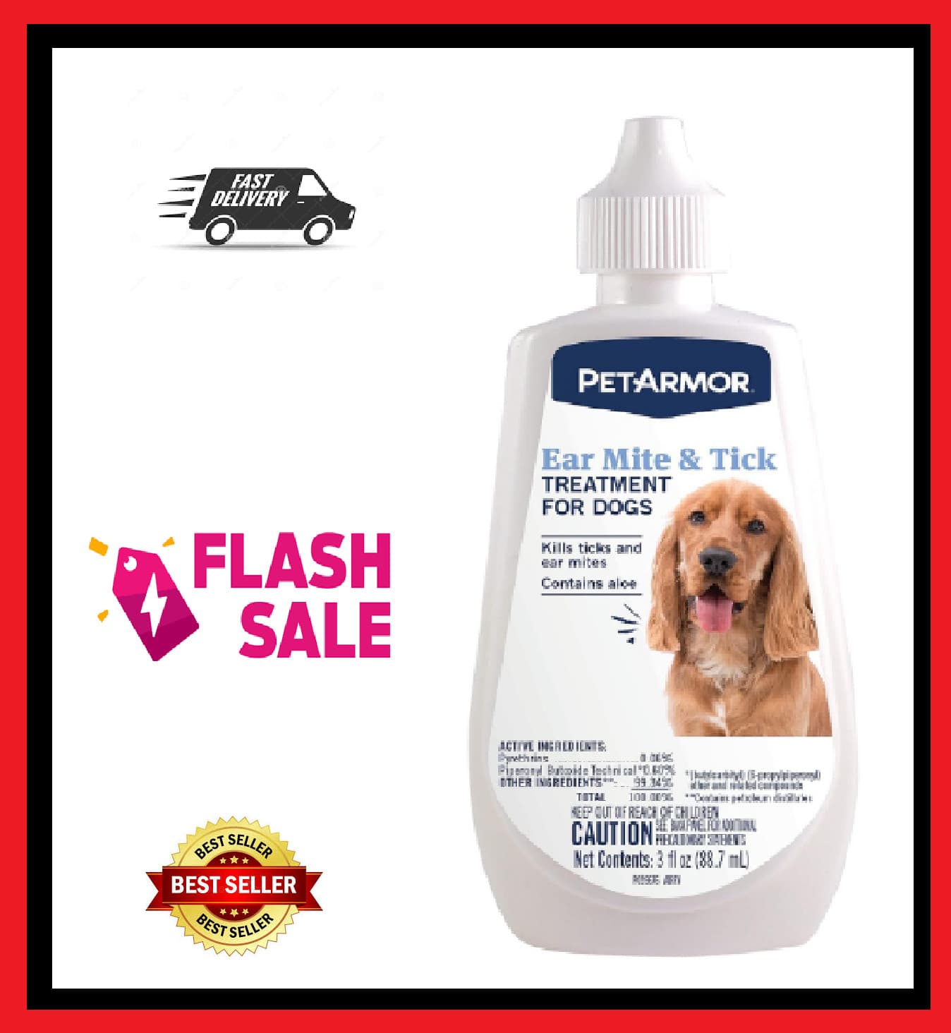 PetArmor Ear Mite Treatment for Dogs, Ear Mite Medicine Kills Ticks and Ear Mite