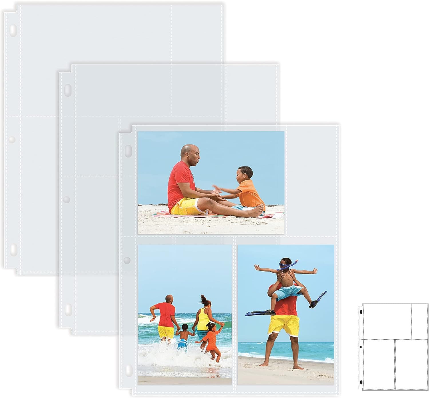 50 Pack 4X6" Photo Album Refill Pages for 3 Ring Binder,Ultra-Clear Photo Sleeve 2