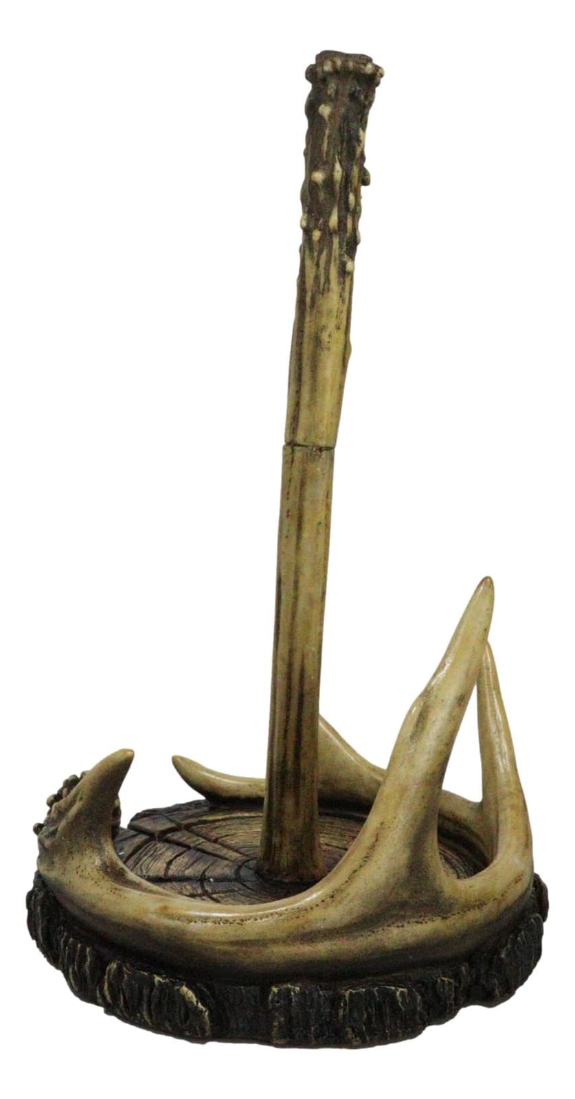 Rustic Forest Stag Deer Antler Bone On Wood Slice Base Paper Towel Holder 5
